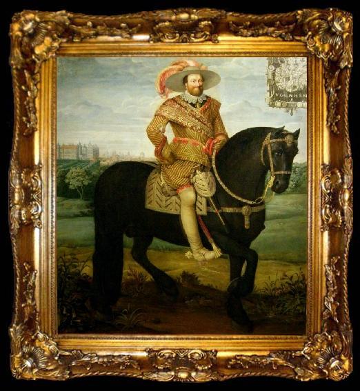 framed  Daniel Orme Equestrian portrait of John Albert II, ta009-2